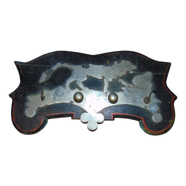 Pre-War Nickel Plated on Wood Coat Hanger For Sale