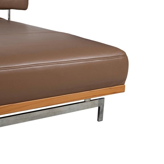 Model 24/7 Corner Sofa in Brown Leather, Wood and Chrome from Joop For Sale - Image 9 of 17