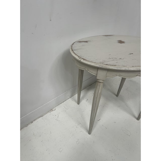 Gray Art Deco Style Side Table in Patinated Beechwood, 1900s For Sale - Image 8 of 14