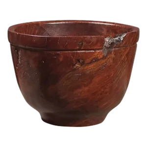 Vintage Hand Turned Studio Craft Burl Wood Jarrah Bowl, Signed/Folk Art