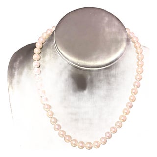 Akoya Pearl Necklace 14k Gold 17" 8 Mm Certified For Sale