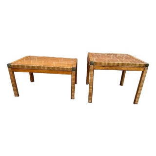 Pair of Vintage Campaign-Style Accent Tables From the Drexel Accolade Collection For Sale