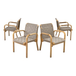 Model 45 Armchairs by Alvar Aalto for Artek, 1970s, Set of 4 For Sale