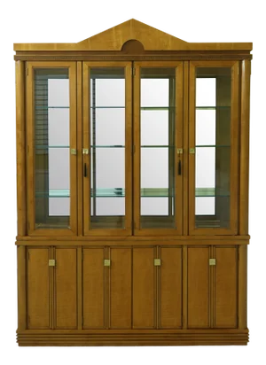 Hickory White Biedermeier Style Satinwood China Cabinet