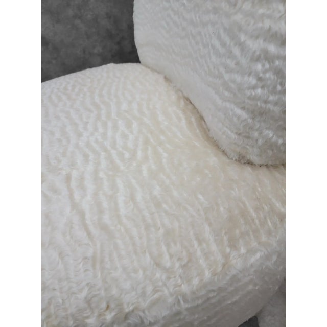 Postmodern Pouf Swivel Lounge Chair Newly Reupholstered - Pair For Sale In Chicago - Image 6 of 8