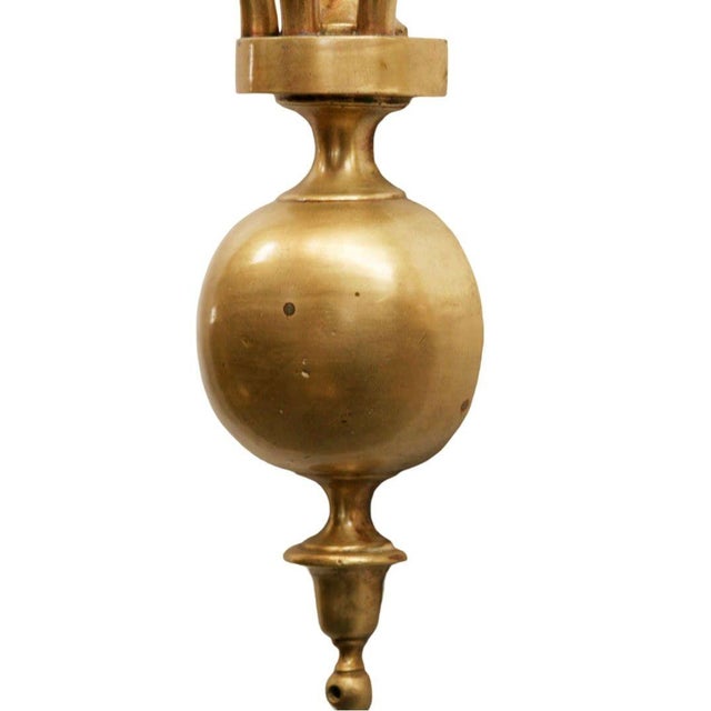 Late 19th Century American Colonial Brass Electric Converted Oil Lamp Wall Sconce, 2 Available For Sale - Image 5 of 6