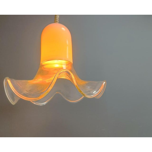 Murano Glass Pendant Light attributed to Roberto Pamio and Renato Toso for Leucos, 1970s For Sale - Image 11 of 12