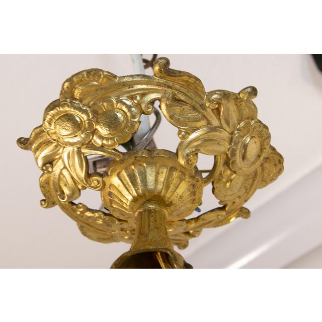 Art Deco Ceiling Lamp with Large Glass Bowl by Muller Frères for Muller Frères Luneville, France, 1930s For Sale - Image 5 of 11