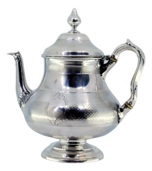 Brushed Silver Teapot with Smooth Edges