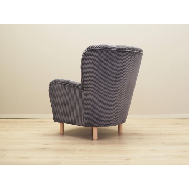 Scandinavian Grey Wooden Armchair For Sale - Image 5 of 14