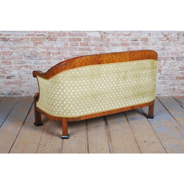 Empire Upholstered and Inlaid Walnut Living Room Set, Austria, 1810s, Set of 3 For Sale - Image 9 of 18