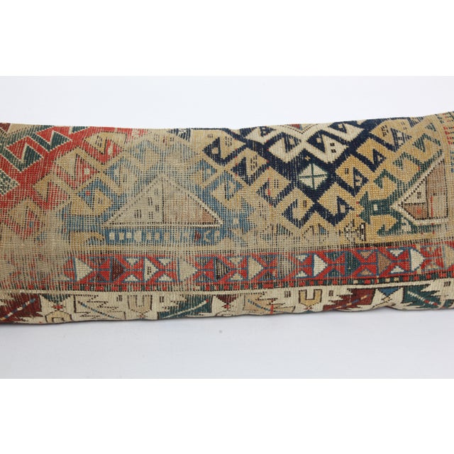 Late 19th Century Antique Caucasian Home Decor Rug Pillow Cover -15'' X 47'' For Sale - Image 5 of 11