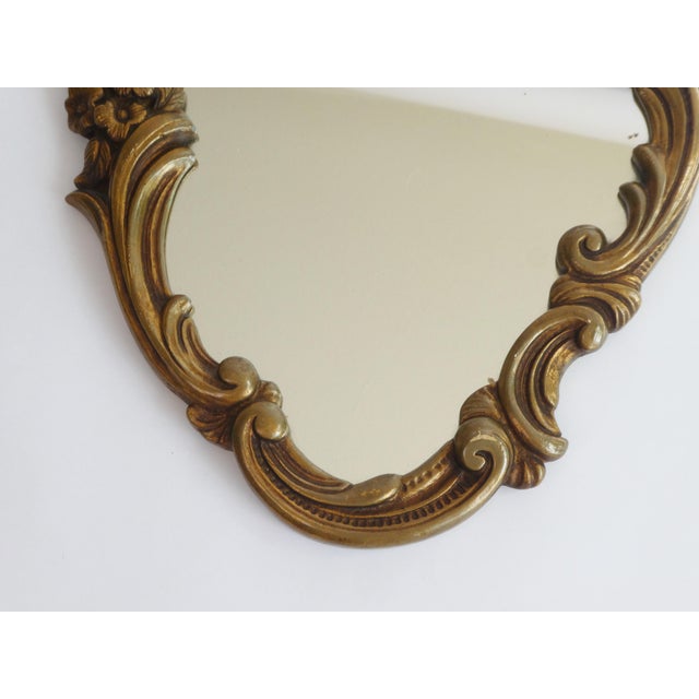 Vintage Rococo French Gold Plaster Ornate Wall Mirror, 1960s For Sale - Image 6 of 11