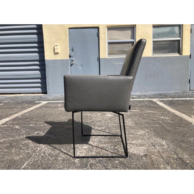 Pair Leather Arm Chairs Designed by Kurt Beier & Kati Quinger for Bullfrog For Sale In Miami - Image 6 of 9