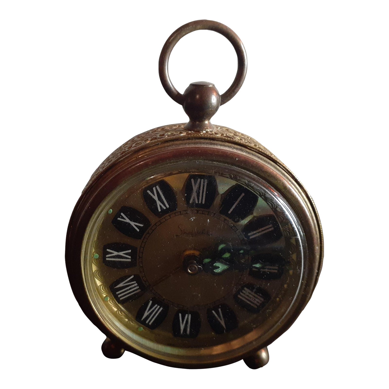 Vintage Sheffield Germany Brass Wind Up Alarm Clock. Chairish