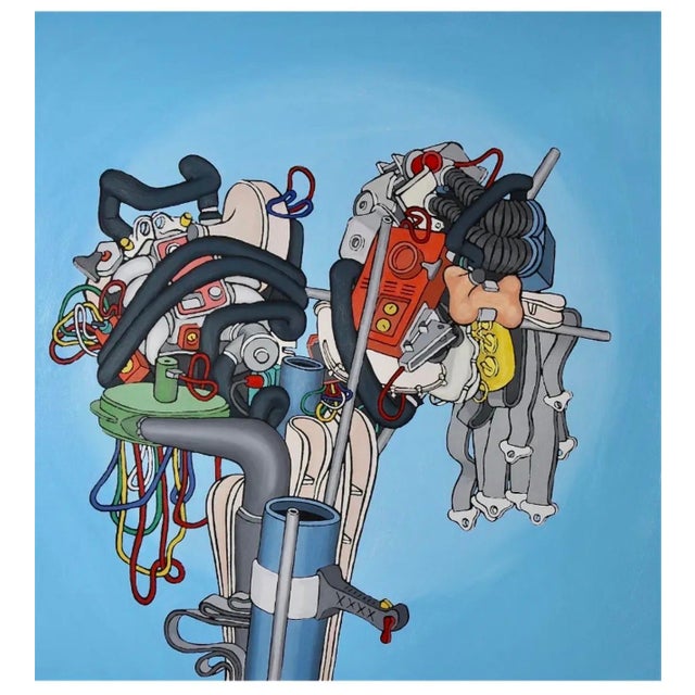 Pop Art Dennis Hollingsworth, Pop Art Painting Dennis Hollingsworth LA Spanish Artist Post Modernist Abstract, 1997 For Sale - Image 3 of 9