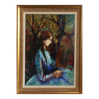 Donald Roy Purdy, Blue Dress, Oil on Masonite For Sale