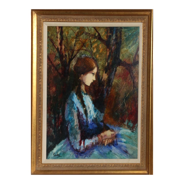 Donald Roy Purdy, Blue Dress, Oil on Masonite For Sale
