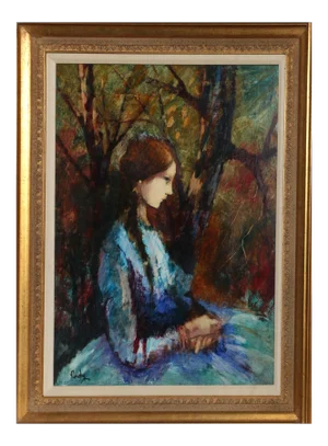 Donald Roy Purdy, Blue Dress, Oil on Masonite