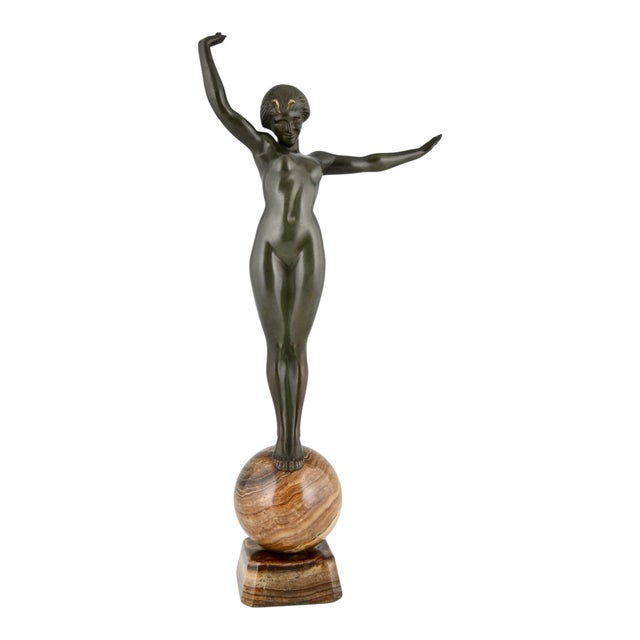 Maurice Guiraud Rivière, Nude, Ball Dancer Balance, 1925, Bronze on Marble Base For Sale - Image 13 of 13