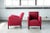 Red Pair of Danish 1950s Lounge Chairs in Red Wool in the Style of Fritz Hansen For Sale - Image 8 of 9