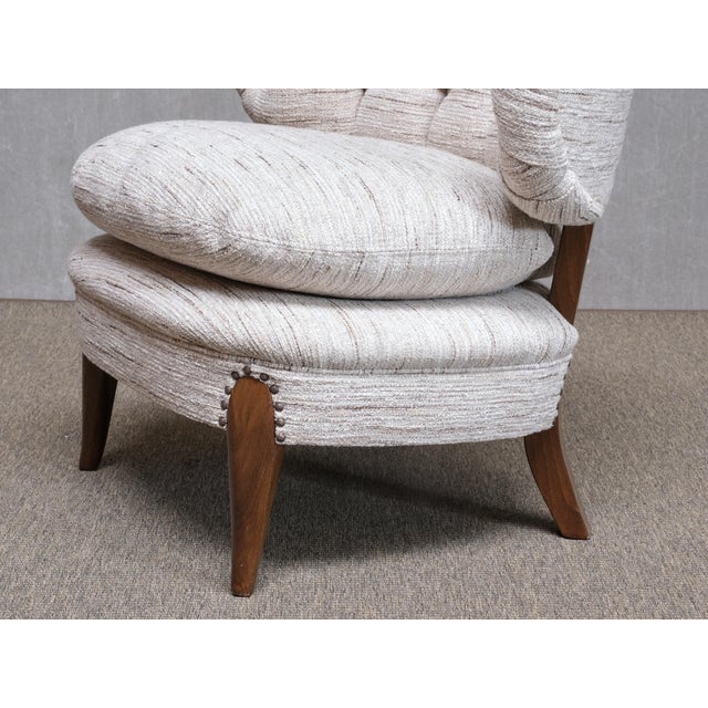 Lounge Chairs in Pierre Frey Tweed and Beech by Otto Schulz, Sweden, 1940s, Set of 2 For Sale - Image 9 of 15