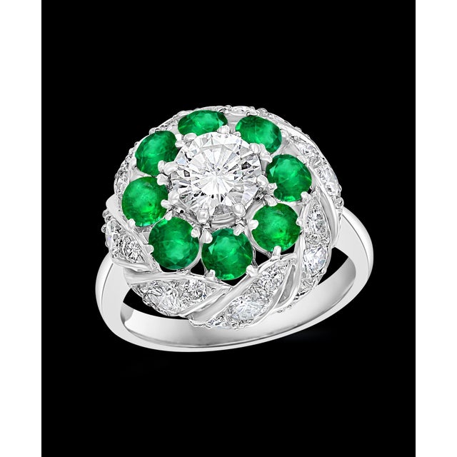 Antique Victorian Emerald and Solitaire Diamond Ring in Platinum Estate For Sale - Image 17 of 18