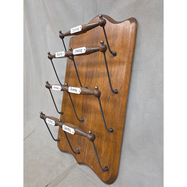 Antique Dutch Wall Mounted Organizational Rack for Newspapers/Magazines For Sale In Denver - Image 6 of 10
