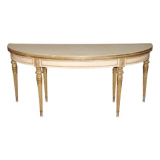 1940's Maison Jansen Louis XVI Directiore Style Painted Flip Top Console Table For Sale