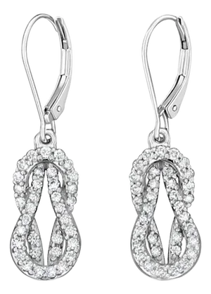 Love Knot Drop Dangling Diamond Earrings .75cttw, 2 Pieces