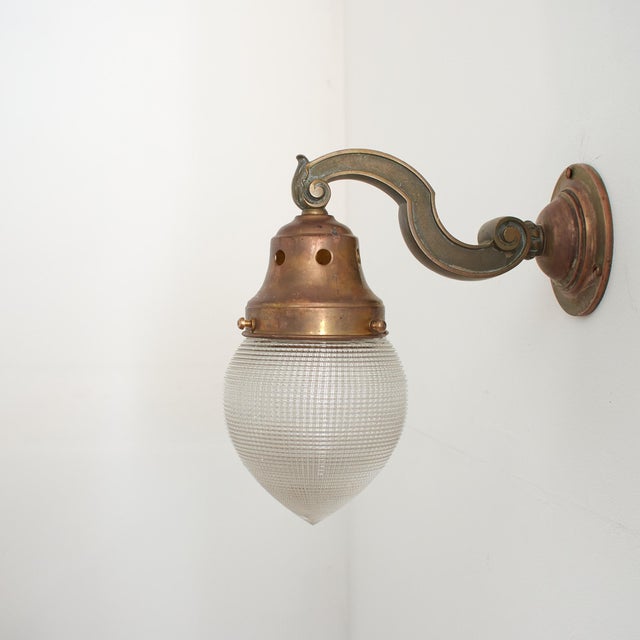 Metal Decorative Acorn Brass Wall Light from Holophane For Sale - Image 7 of 8