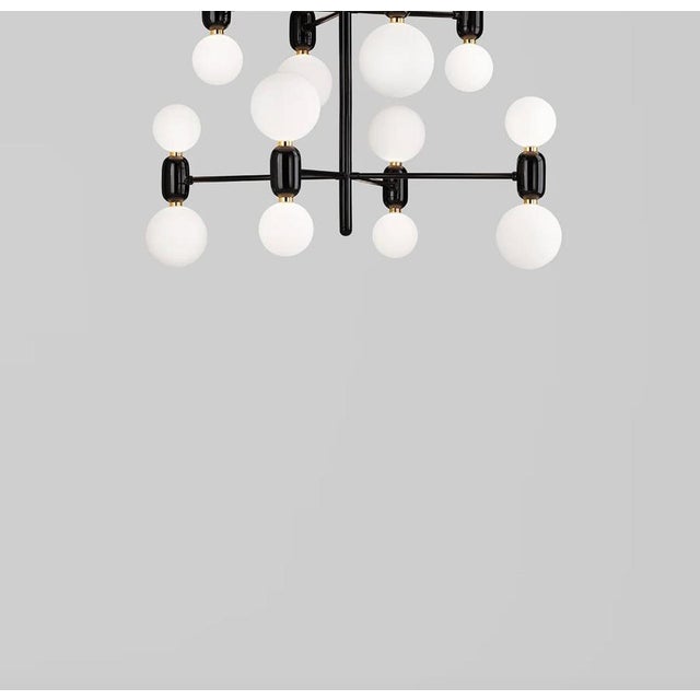 Black Aballs Chandelier 8 Black Suspension Lamp by Jaime Hayon for Parachilna For Sale - Image 8 of 12