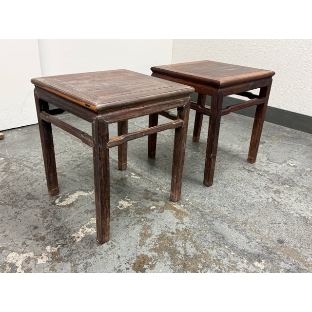 Asian Vintage Asian Rosewood Side Tables, Pair For Sale - Image 3 of 12