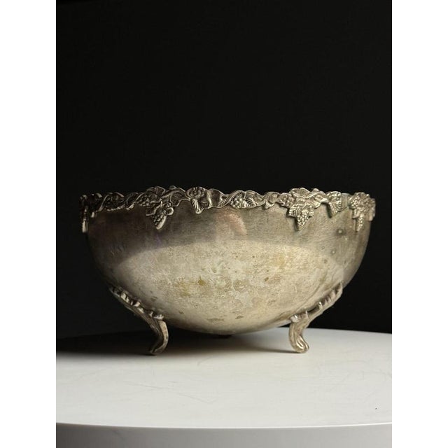 Vintage wine cooler / champagne bowl. Richly decorated with bunches of grapes on the rim. Mid-20th century. Dimensions:...