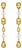 Citrine & Pearl Drop Multi-Shape Earrings, Silver, Gold, Pair For Sale
