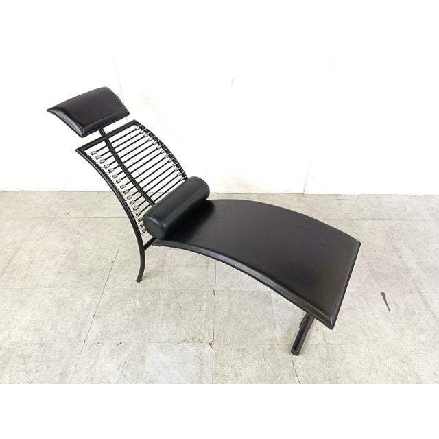 Vintage Chaise Lounge in the style of Rene Herbst, 1990s For Sale - Image 6 of 11