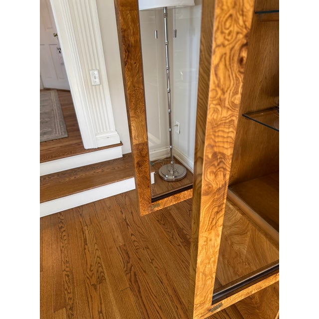 Vintage Milo Baughman Style Lane Alta Vista Burlwood China Cabinet For Sale - Image 13 of 14