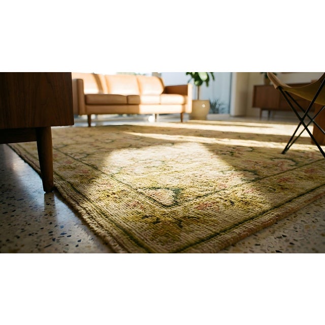 1890s Antique Needlepoint French Allover European Design Flat Weave Rug For Sale - Image 10 of 12