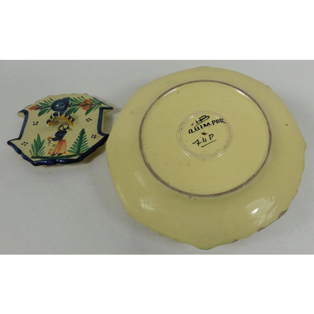 Henriot Quimper French Quimper Clogs Saltcellar For Sale - Image 4 of 5