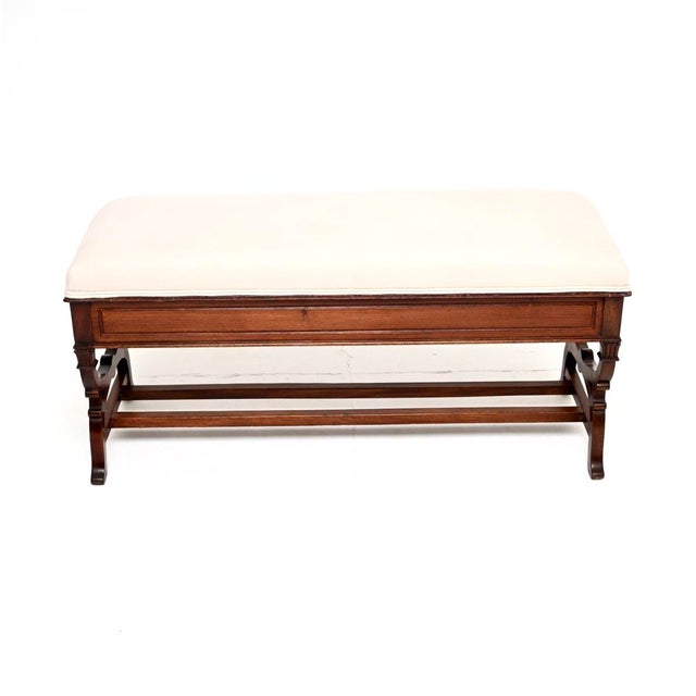 19th Century Antique Victorian Piano Duet Bench, 1880 For Sale - Image 5 of 9