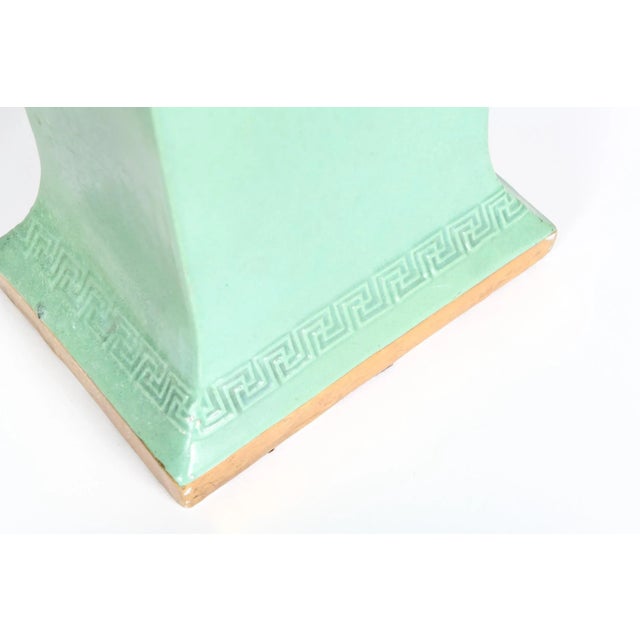 English Glazed / Parcel Gilt Porcelain Vase Pieces - a Pair For Sale - Image 4 of 13