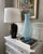 Blue 1970s Italian Murano-Style Handblown Blue Art Glass Vase With Gold and Silver Flecks, 21" For Sale - Image 8 of 18