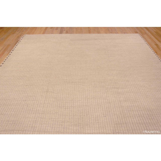 Contemporary Aesthetic Decorative Cream Contemporary Area Rug For Sale - Image 3 of 8