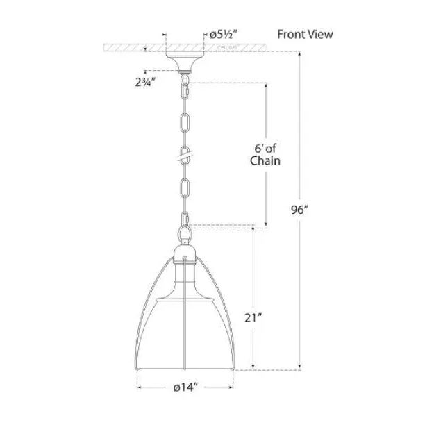 Modern Chapman & Myers for Visual Comfort Signature Prestwick 14" Pendant in Bronze with White Glass For Sale - Image 3 of 3
