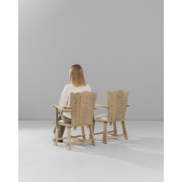 1970s French Carved Oak Armchairs With Upholstered Seats - A Pair For Sale In Greensboro - Image 6 of 18