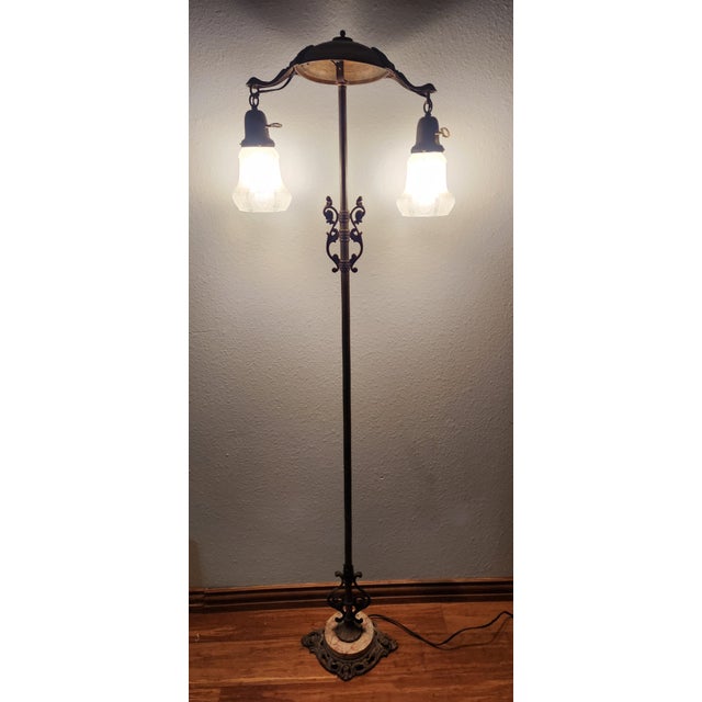 Art Nouveau Antique Victorian Art Nouveau Period Floor Lamp For Sale - Image 3 of 11