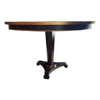 One-Off Round Lacquered Center Table with Gilt Edge by Jean-Rémy Couradette, France, 2000 For Sale