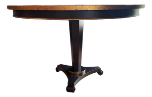One-Off Round Lacquered Center Table with Gilt Edge by Jean-Rémy Couradette, France, 2000