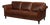 English Rolled Arm Leather Sofa in Chestnut Brown For Sale
