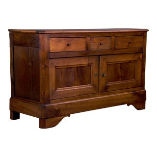 Antique Country French Louis Philippe Style Walnut Buffet or Cabinet For Sale